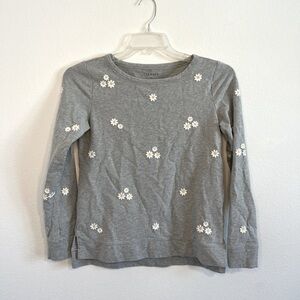 TALBOTS Women’s Gray‎ Flower Top Size XS